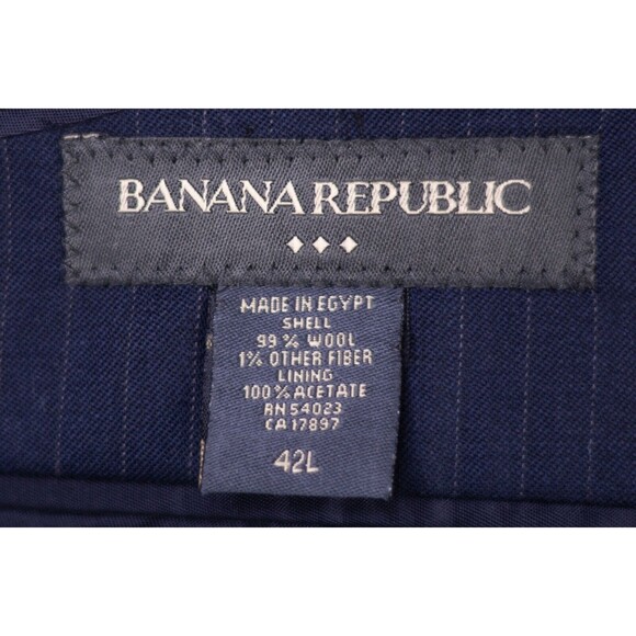 Banana Republic Mens Wool Blazer Jacket Sport Coat Blue Striped SZ 42L **MINT** - Picture 11 of 12